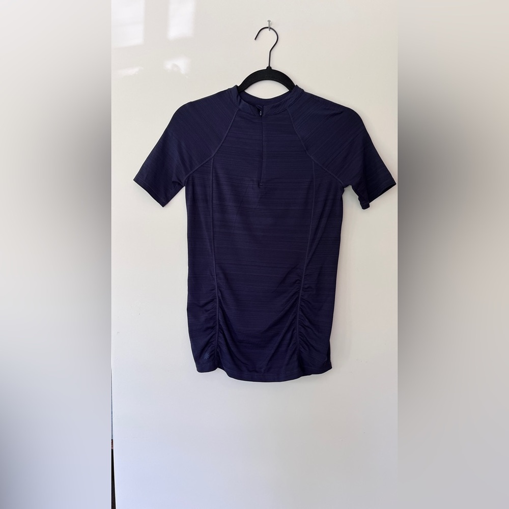 Athleta Navy Ruched Top